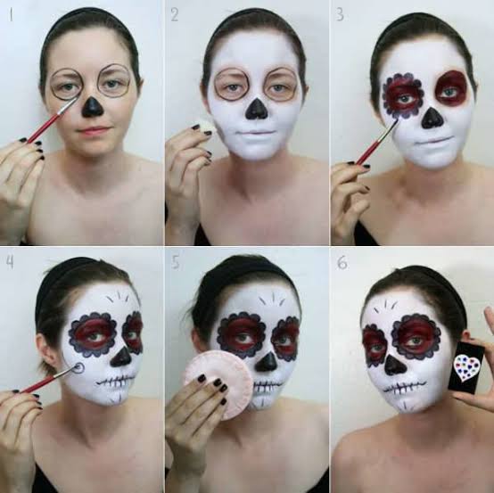 Maquillaje de Catrina para Niñas Sencillo