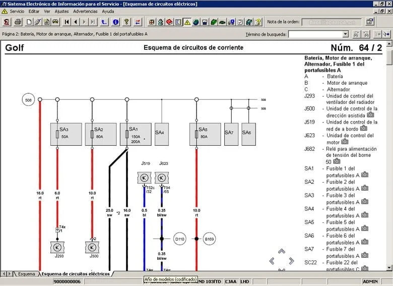 Manual Volkswagen Caddy 1998 Reparación y Servicio de sistema eléctrico, switch de elevador, fusibles, computadora automotriz, cables de bujías, relay de control, limpiadores, sistema de audio, sistema de alarma, sistema de luces, sensores