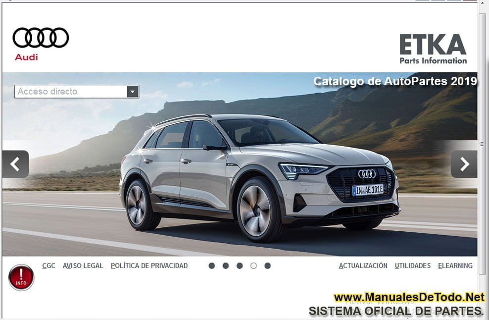 Descargar Gratis ETKA ONLINE 2019 Audi