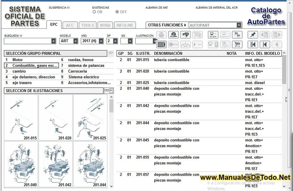 Consultar Refacciones Eléctricas en ETKA 