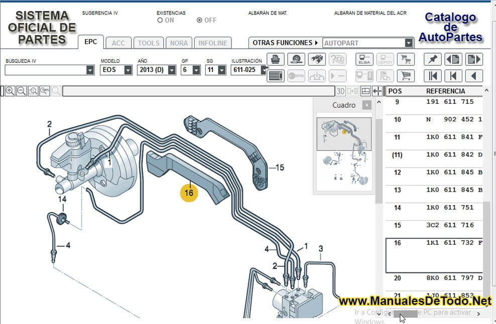 Partes del motor para Volkswagen LT 1989