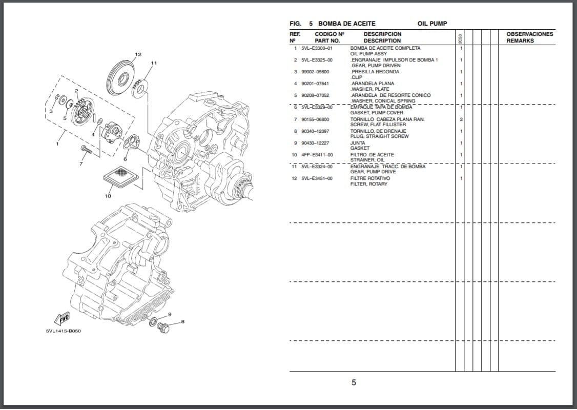 Repuestos motor moto Yamaha YFM350