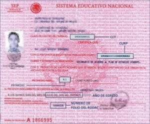 Certificado de Secundaria