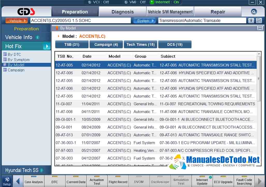 Códigos de Error Autos Hyundai - GDS HYUNDAI 2013