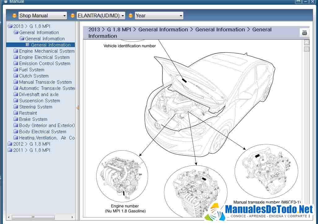 Software de Manuales para Reparar autos Hyundai