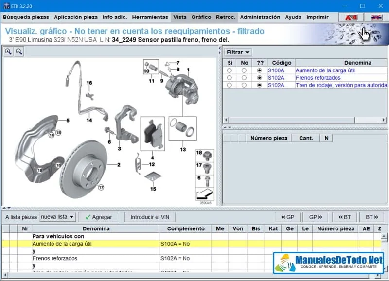 Partes Sistema de Frenos BMW