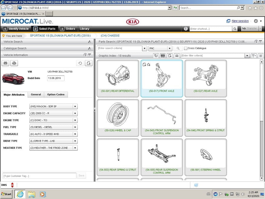 Partes de Colisión Autos Microcat KIA 2021