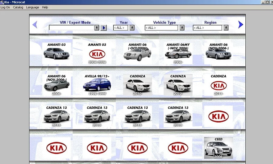 Modelos de autos incluidos en Microcat KIA V6 2021
