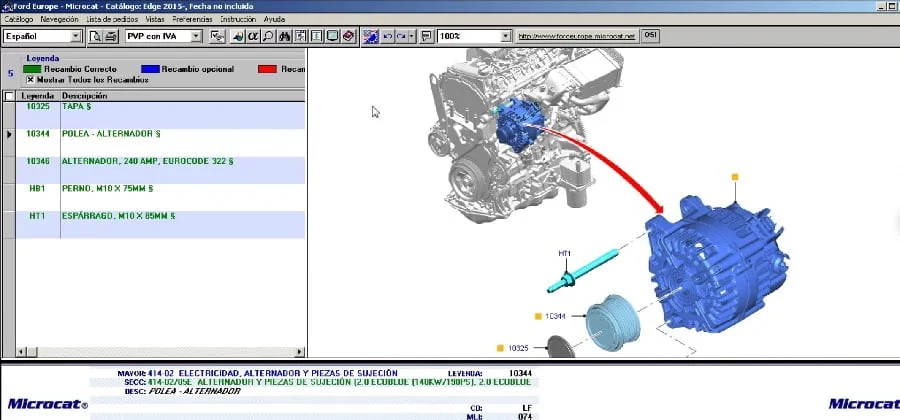 Refacciones Sistema Eléctrico FORD Ranger 2021