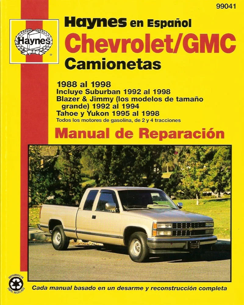 Descargar Manual Haynes Chevrolet GMC Camionetas 1988-1998 Descargar Manual de Reparación PDF GRATIS