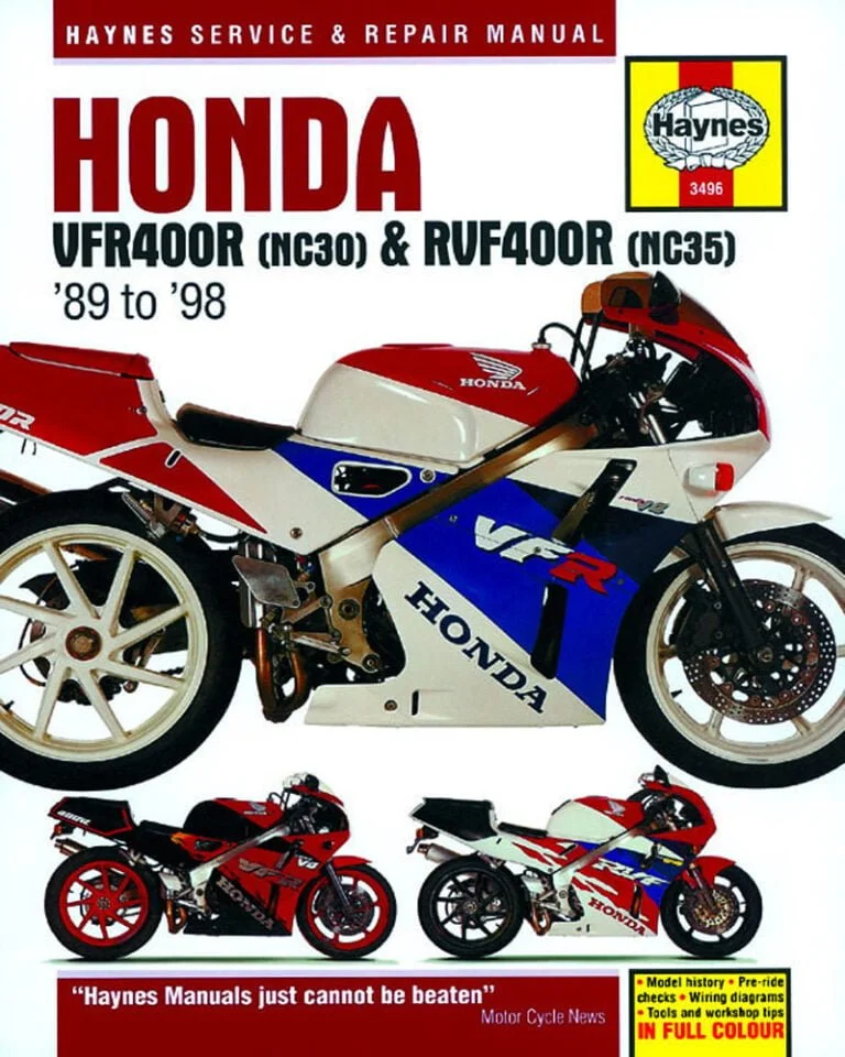 Descargar Manual Haynes Moto Honda VFR400R y RVF400R 1989-1998 Descargar Manual de Reparación PDF GRATIS