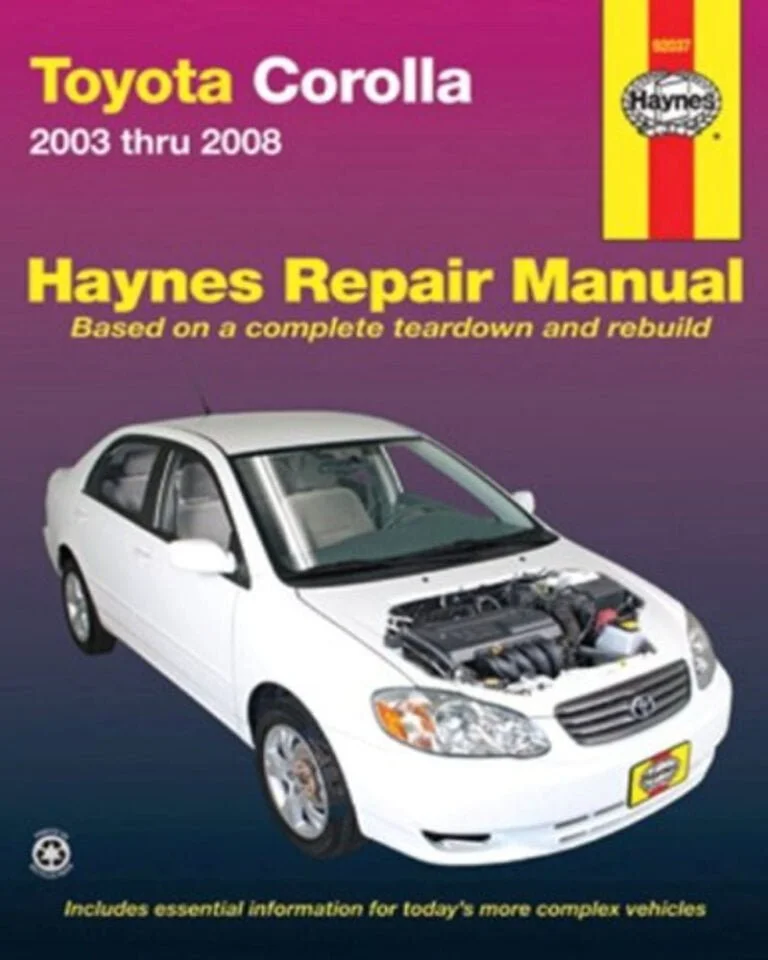 Descargar Manual Haynes Toyota COROLLA 2003-2008 Descargar Manual de Reparación PDF GRATIS