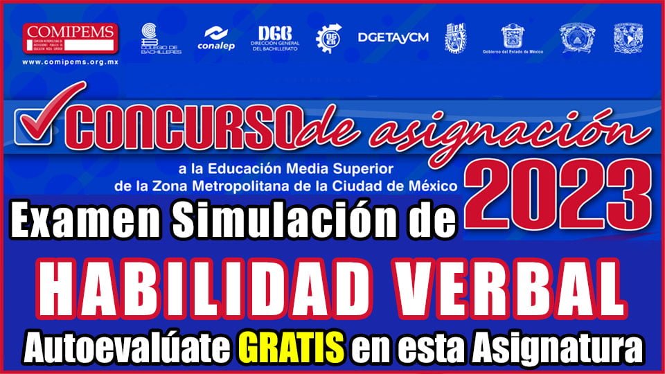 Examen de Habilidad Verbal Resuelto COMIPEMS 2023 Simulacro Online y Descarga GUÍA en PDF