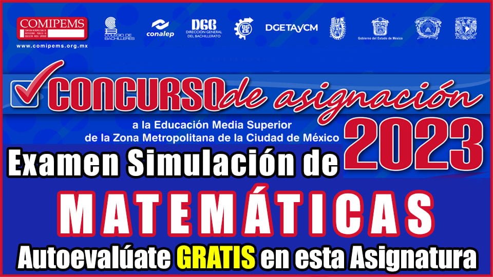 Examen de MATEMÁTICAS Resuelto COMIPEMS 2024 Simulacro